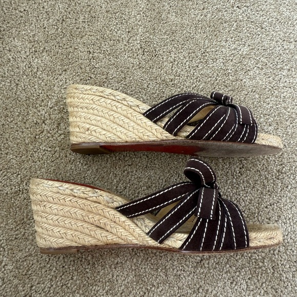 Christian Louboutin Brown Wedge Sandals - Picture 4 of 6